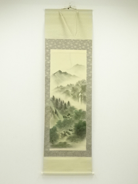 JAPANESE HANGING SCROLL / HAND PAINTED / LANDSCAPE 